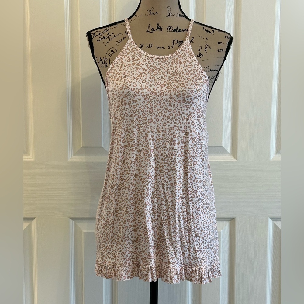 Kensie Pink Leopard Print Camisole Top nwt.